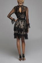 Load image into Gallery viewer, SOKY SOKA  DRESS BLACK-NUDE 62010-2