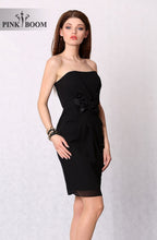 Load image into Gallery viewer, 4228-2 Cocktail dress with ornate rose - black
