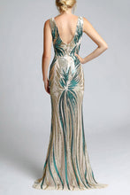 Load image into Gallery viewer, SOKY SOKA  DRESS BEIGE/BOOTLE GREEN 63001-3