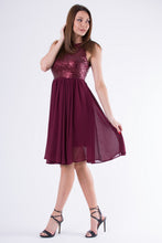 Load image into Gallery viewer, EVA &amp; LOLA DRESS burgundy 58006-1
