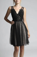 Load image into Gallery viewer, SOKY SOKA  DRESS BLACK-NUDE 600016-1
