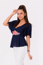 Load image into Gallery viewer, BLOUSE -NAVY BLUE 48006-2
