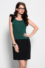 Load image into Gallery viewer, 3920-3 Vest dress with decorative frills - green
