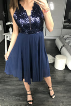 Load image into Gallery viewer, PINK BOOM  DRESS NAVY 44016-3