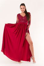 Load image into Gallery viewer, EVA &amp; LOLA DRESS burgundy 60008-4