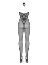 Load image into Gallery viewer, OBSESSIVE G308 BODYSTOCKING BLACK PATTERNED 50005-5
