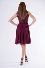 Load image into Gallery viewer, EVA &amp; LOLA DRESS burgundy 58006-1