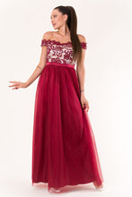 Load image into Gallery viewer, EVA &amp; LOLA DRESS burgundy 60010-1