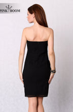 Load image into Gallery viewer, 4228-2 Cocktail dress with ornate rose - black